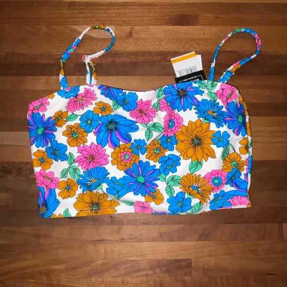 California Waves 3 piece bikini set, floral / green Small - Picture 8 of 12